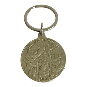 Vintage 2000 Millennium Key Chain Key Ring Full 2000 Calendar Very Good